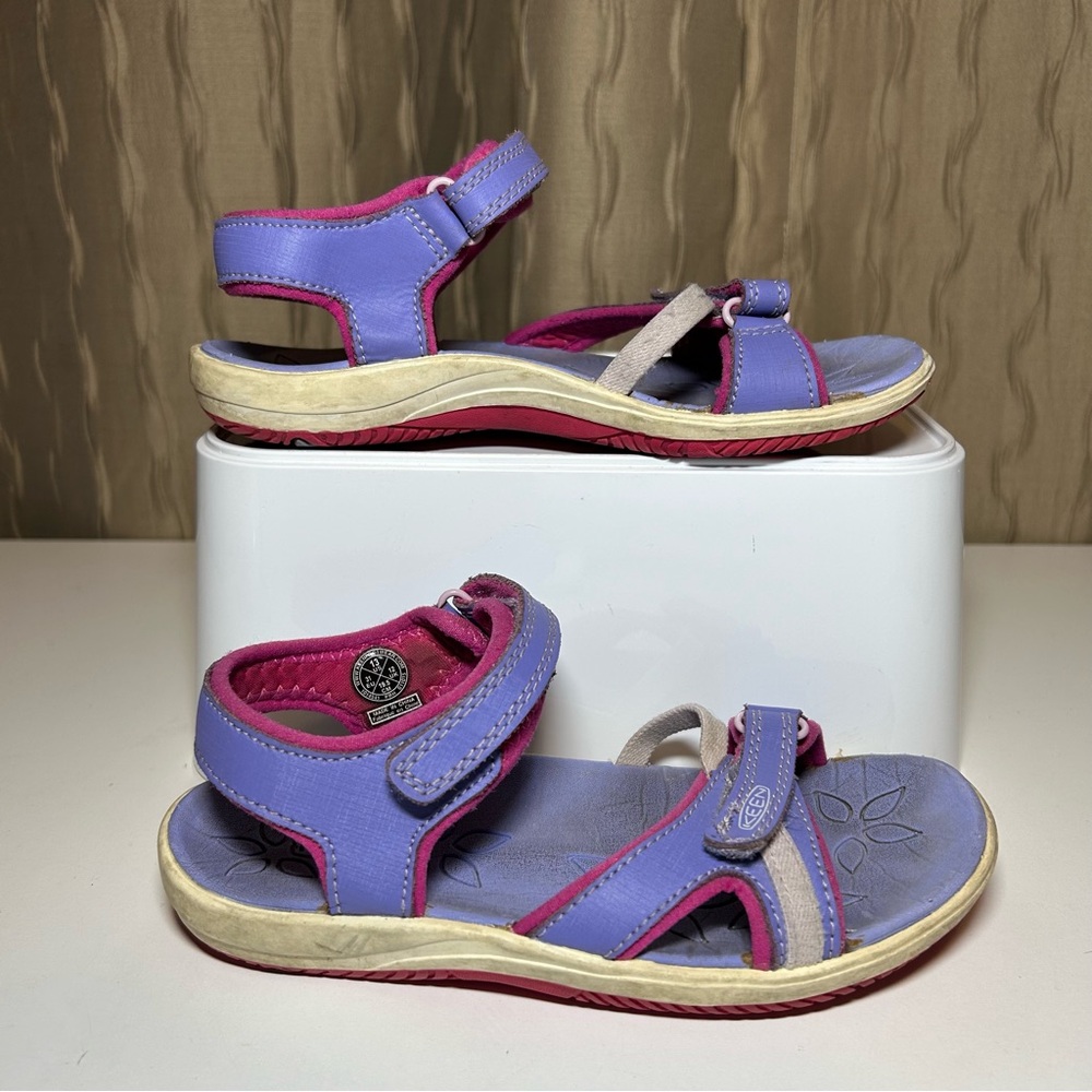 Keen Sandals Girl's 13 Purple Pink White Water Sport Classic Play Shoes Open Toe
